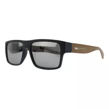 Óculos De Sol Hang Loose Lente Uv Espelhado Verão Bambu Cor Preto