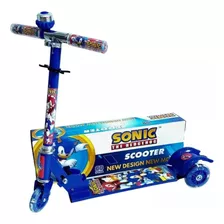 Patinete Infantil Sonic Metal Três Rodas Com Led 
