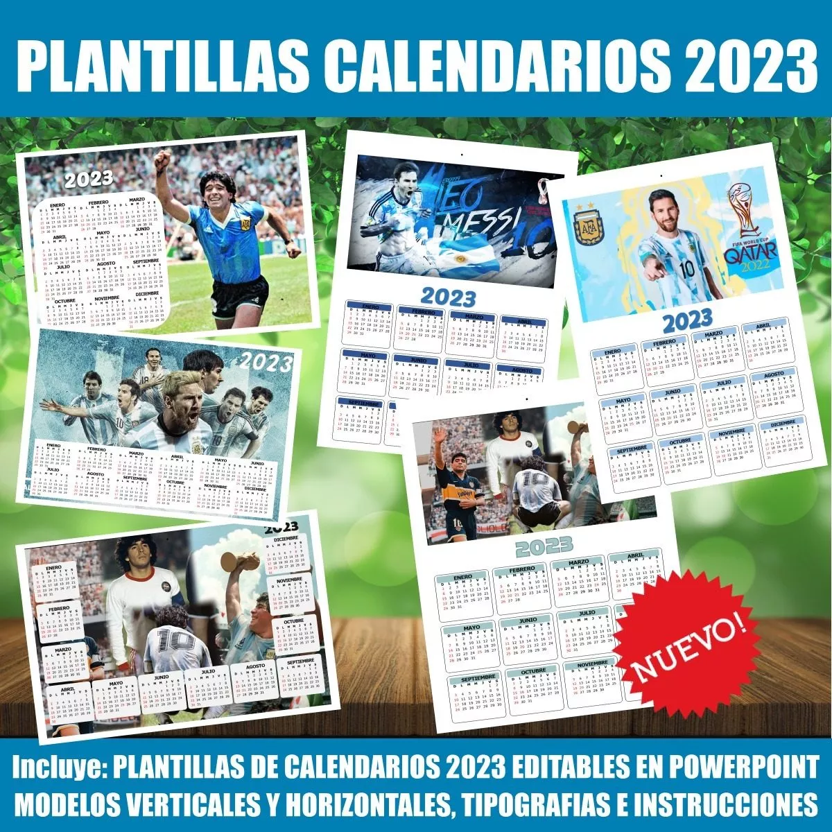 Plantilla Calendarios Almanaques 2023 100% Editables