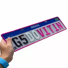 Placa De Carro Personalizada Mercosul Decorativa Nome