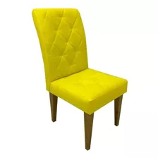 Kit 8 Cadeiras Delux Para Sala De Jantar Em Sued Amarelo