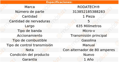 1- Banda Accesorios T/principal 9000 L4 2.0l 89/90 Rodatech Foto 2