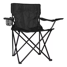 Cadeira De Camping Dobrável Poliester Cor Preto Importway