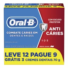 Pasta De Dente Oral-b 1.2.3 Anticáries Pacote Com 12 70 G