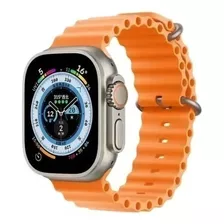 Smartwatch H11 Ultra 1gb Ios Android - ¡malla De ! Color De La Caja Plateado Color De La Malla Naranja Claro Color Del Bisel Rojo Diseño De La Malla Ondeado