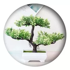 Vaso Planta Artificial Verde Bonsai Flores Decoração Mesa