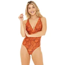 Mujer Traje De Baño H2o Halter Tela Flores Semi Brillo