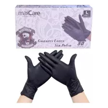 Caja D Guantes D Latex Sin Polvo Talla S / Maxcare 50 Unid 