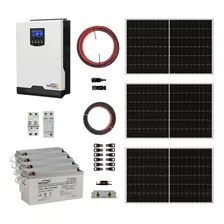 Kit Energia Solar Off-grid Inversor Cargador 5kw 4300wh Día