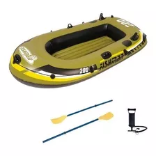 Bote Inflável Fishman 200 218cmx110cm + Remos + Bomba De Ar