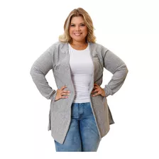 Cardigã Casaco Feminino Plus Size Kimono Lãzinha Frio Gg G3