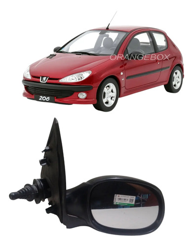 Retrovisor Manual Peugeot 206 207 2000 01 02 A 2014 Direito