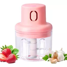 Multiprocessador Mini Moedor Elétrico Alho Cebola Sem Fio Cor Rosa 110v/220v