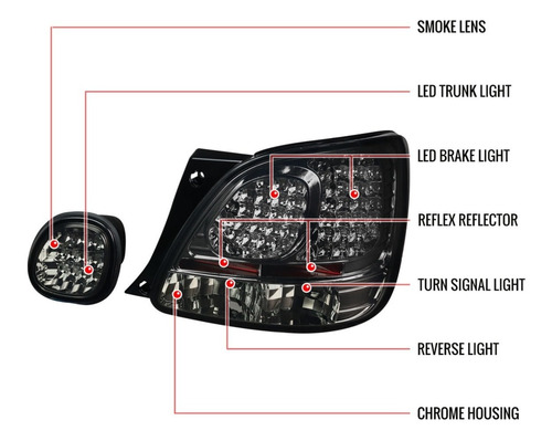 Calaveras Led Lexus Gs300/400/430 98 99 2000 2001 A 2005 Foto 3