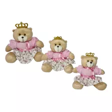 Kit Trio Ursa Princesa Caramelo Realeza Para Nicho Pelúcia