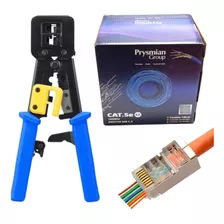 Kit Redes Cat5e 100mt+100rj45 Blindado+1 Alicate Ez Passagem