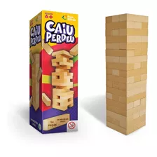 Brinquedo Infantil Torre Madeira Jenga 54 Peças Caiu Perdeu