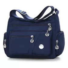 Bolso Bandolera Multibolsillos De Piel Suave Para Mujer