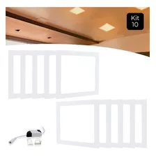 Kit 10 Painel Plafon Led Embutir 25w Quadrado Quente Cor Branco Quente