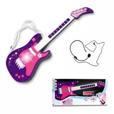 Guitarra Infantil Elétrica Com Microfone Sai Voz Menina