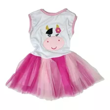 Vestido Disfraz Vaca Lola Manga Corta Tutu