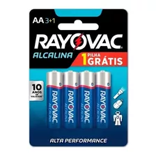 Pilha Aa Rayovac Alcalina Cilíndrica - Kit De 4 Unidades