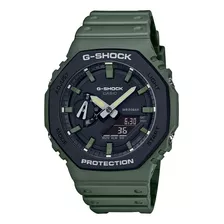 Relógio Casio G-shock Ga-2110su-3adr Carbon Core Guard Cor Da Correia Verde-militar Cor Do Bisel Preto Cor Do Fundo Preto