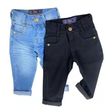 Combo 2 Calças Jeans Clara E Preta Skinny Meninos Promoção