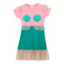 Vestido Infantil Fantasia A Pequena Sereia Princesa Ariel