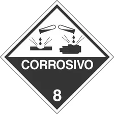Kit 4 Placa Simbologia Corrosivo 8 Pvc Reforçada 30 X 30cm
