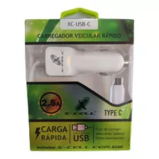 Carregador Celular Veicular Xcell 2,5a Type C