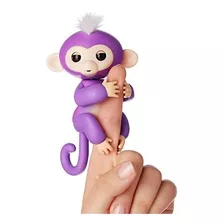 Fingerlings Interactive Baby Monkey Mia Purple Con Pelo Blan