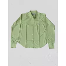 Camisa, Blusa Mujer. Lacoste. Verde. Algodon. M/l. T/xl