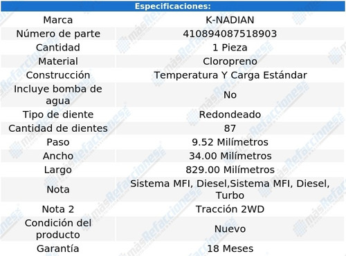 Banda De Distribucion K-nadian Isuzu Truck L4 2.2l 81 Al 86 Foto 3