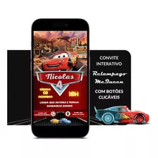 Convite Virtual Relâmpago Mcqueen C/ Links Clicáveis