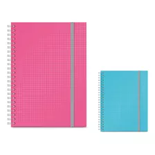 Cuaderno Oxford B5 Cuadro Chico Azul /rosa 70 Hojas