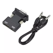 Adaptador Conversor Compatible Hdmi Hembra A Vga Macho Audio