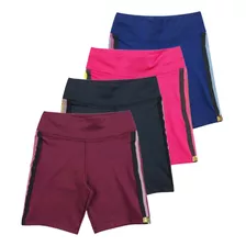 Kit 4 Bermudas Ciclista Suplex Juvenil Shorts Menina