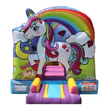 Brincolines Inflables Unicornio 3d!! Castillo 4mx3m Uso Rudo