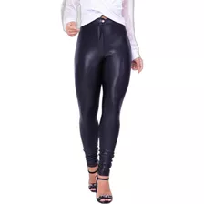 Calça Cirre Disco Pant Couro Fake Efeito Molhado Fashion