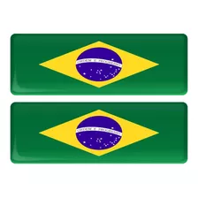 Kit De Adesivos Bandeira Brasil Resinados Relevo 3d Bd13