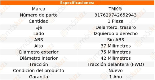 (1) Balero Rueda Doble Del O Tras 900 L4 2.0l 79/93 Tmk Foto 2