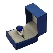 Anillo Santino Zafiro 14mm Plata925 Joyería Diseño Exclusivo