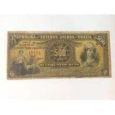 Cedula 500 Réis 1894 Autografada - Mbc - R072b