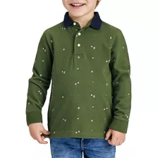 Polo Manga Larga Estampado Verde Caza Niño Mayoral M4158 C16