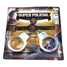 Novo Kit Brinquedo Policial Infantil Super Policial C/ 5 Pçs