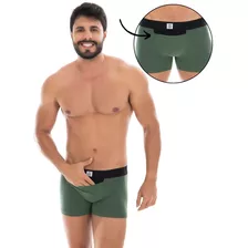 Cueca Boxer Box Algodão Antialérgico Adulto Masculina Bolso