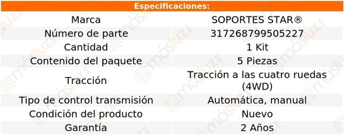 1 Pack Soportes Goma Escape Wrangler V6 3.6l 12/16 S Star Foto 2