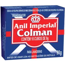 Anil Pedra Colman Branqueador Roupa Tecido Uniforme Cubo 90g