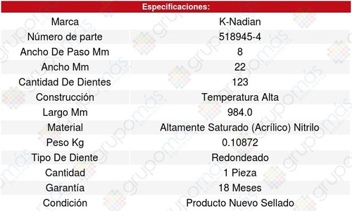 Banda Distribucion O Tiempo 323 Protege 4cil 1.6l 99/00 8599 Foto 3